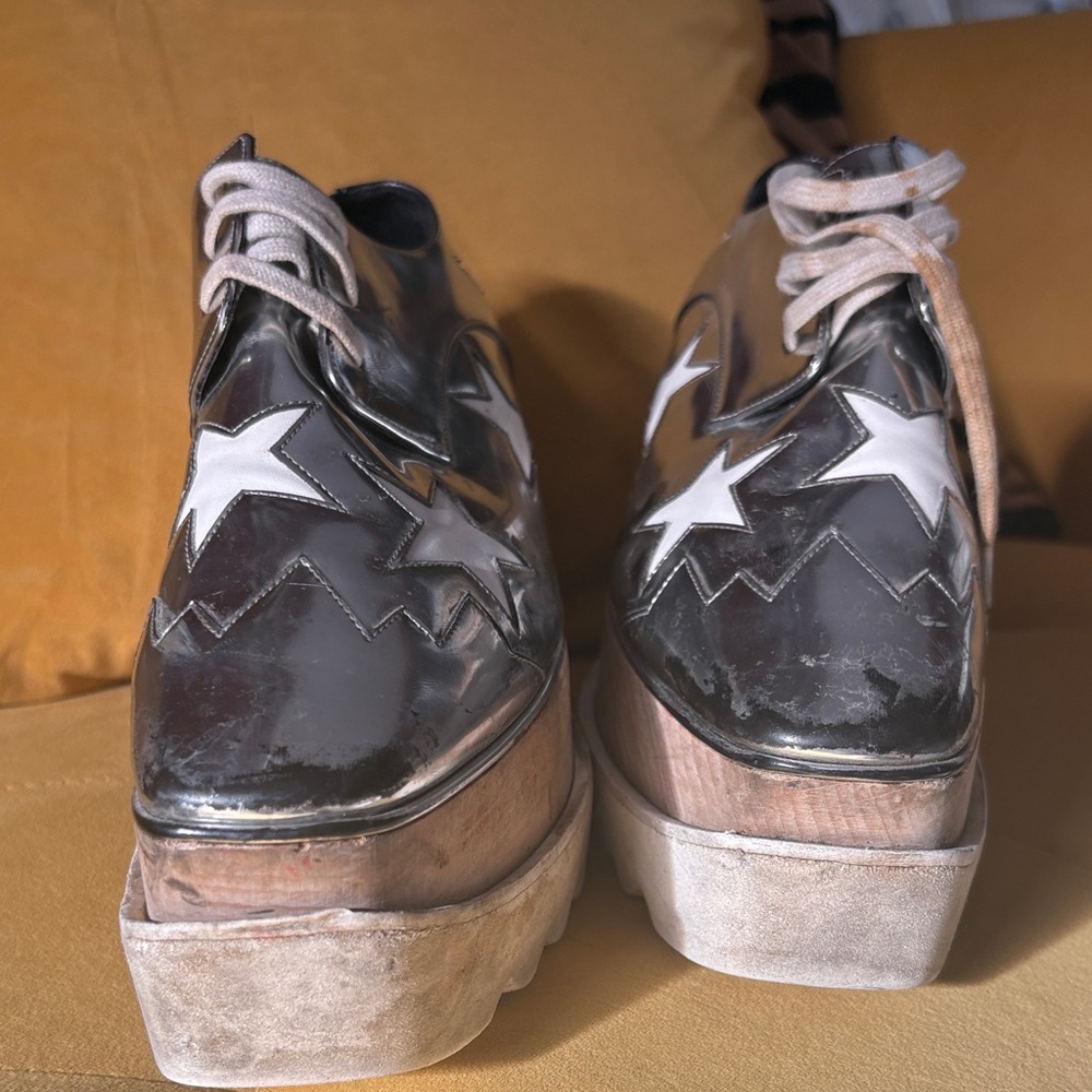 Authentic Stella McCartney Silver Platform Star S… - image 5